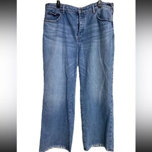Cleo + Wolf Womens Baggy Medium Wash Denim‎ Jeans